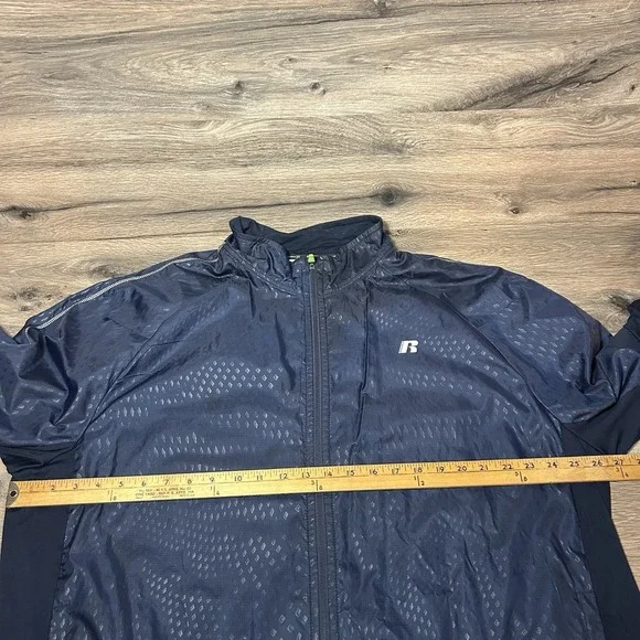 VTG Russell Athletic Track Suit Jacket Men 2XL Big 90s Y2K Navy Blue - Picture 5 of 6